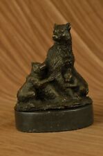 Signed Original Grizzly Bear with her two Cubs Bronze Sculpture Statue Hot Cast picture