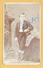 Vintage 1800s CDV Photo Standing Young Boy -NEW YORK, NY -Sladky & Hausrath picture