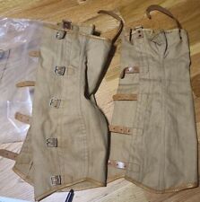 Pre Ww1 British Canvas Leggings With 5 Leather Buckle Straps picture