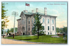 1909 Entrance to City Hall Windsor Ontario Canada Antique Posted Postcard picture