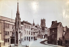 Vintage albumen print of Glastonbury Market Square possibly Francis Frith 1870 picture