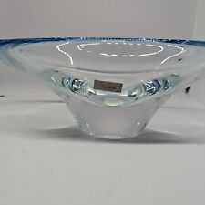 Waterford Evolution Crystal Bowl Caspian Sea Blue Oval Bowl Light Blue  picture