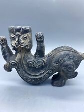 Extremely Amazing Old Ancients Unknown Era A Dragon 🐉 Figure Statue On Black St picture