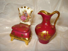 Limoges  Porcelaine  Miniature Pitcher and chair box  picture