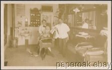ca1910 Interior Of A Barber Shop Real Photo Postcard picture