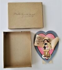 vintage victorian DIE CUT VALENTINE carbondale pa CARD paper RIBBON w BOX Birkit picture