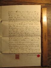 Antique Vintage 1869 New York Land Deed Document w/ Stamp & Seal picture