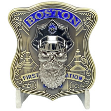 K-018 Boston Police Challenge Coin Thin Blue Line Back the Blue Beard Gang BPD picture