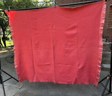 Vtg Wool Blanket Mid-century J C Penney pink satin trim 64x74 Golden Dawn tag picture