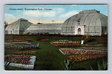 Chicago IL-Illinois, Conservatory, Washington Park, Vintage c1915 Postcard picture