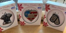 GLORIA DUCHIN-2017 COLLECTIBLE CHRISTMAS ORNAMENTS- ARMY BOOTS, DOG TAGS OR FLAG picture