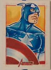 Captain America 1/1 Sketch Card 2011 Marvel Sketchafex The Avengers Unk Artist  picture