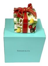 Tiffany & Co. HOLIDAY Christmas Vintage Ribbon Lidded Trinket Gift Box PORCELAIN picture