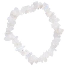Premium CHARGED Rainbow Moonstone Crystal Chip Stretchy Bracelet REIKI Energy picture