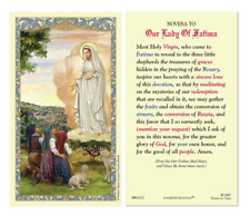 Laminated Novena to Our Lady of Fatima Holy Prayer Card Catholic picture