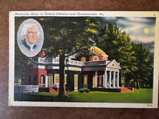 Postcard: Monticello, Jefferson Home, Charlottesville, Virginia Linen picture