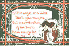 Romance A little angel or a little Devil Walter Wellman Antique Postcard Vintage picture