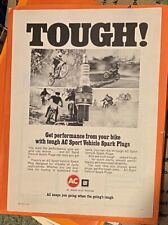 AC Motorcycle RACING Spark Plug Motocross  Vintage Print Ad 1973 picture