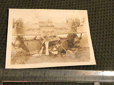 Early French RPPC photo postcard of wrecked plane - trimmed picture