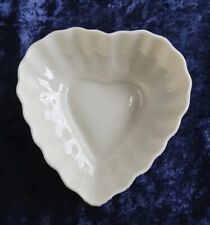 Vintage BELLEEK Heart Trinket Ring Rosary Dish Ireland Porcelain 7th Mark picture
