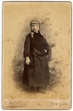 CIRCA 1890'S CABINET CARD Adorable Little Girl Winter Hat Coat Ulrich New York picture