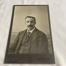 Antique Original Cabinet Card Of Beautiful Man With Mustache picture