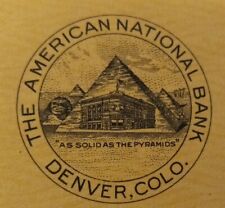 Vintage 1929 American National Bank Denver Colorado Cancelled Check Nice Art 🎨  picture