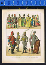 1400 Slavish -Warriors - Tsar - Hungarians - Bohemians -1882 Chromolithograph picture