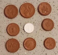 1921 Germany White & Brown Porcelain Notgeld Various Denominations 9 Pc Lot picture