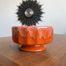 ✨Mid Century Modern Burnt Orange Lava Glaze Pot Vintage 1960s Ceramics picture