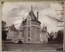 France, Briosne-lès-Sables, Château de Bonnétable, facade, ca.1880, vintage print picture