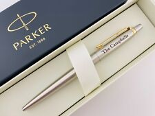 Gold Trim Parker Personalized Jotter Ballpoint Pen Blue Ink Anniversary Gift picture