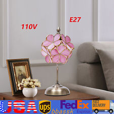 Stained Glass Flower Desk Lamp E27 Table Light Bedside Table Lamp Eye Protection picture