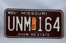 1997 VTG Missouri Show-Me State License Plate UNM164 Man Cave Garage Restaurant picture