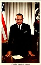 Vintage Postcard President Lyndon B Johnson at Desk White House            A-473 picture