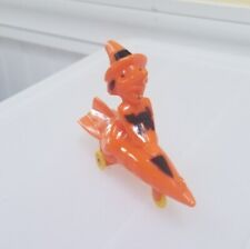Vintage 1950's Halloween Rosbro Witch Riding Rocket picture