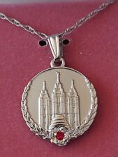 LDS Mormon Personal Progress Medallion Silver Ruby Necklace 2010 Discontinued picture