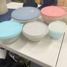Vintage TUPPERWARE Mixing & Storing WONDERLIER Nesting Bowls with Seals Set of 5 picture