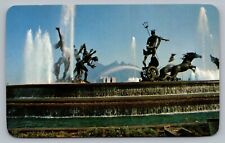 Monterey Mexico Fountain Of Life Macro Plaza Saddle Hill Horse Postcard Vtg B8 picture