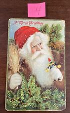 A  RARE CHRISTMAS SANTA Embossed  Postcard  CIRCA 1909 picture