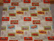 VTG ANTIQUE OLD CAR AUTOMOBILE WRAPPING PAPER GIFT WRAP FROM HUGE STORE ROLL picture