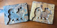 Primitive Folk Art Hand Carved Springerle Wooden Dutch Cookie Mold Animals Dogs? picture
