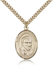 Saint Vincent De Paul Medal For Men - Gold Filled Necklace On 24 Chain - 30 ... picture