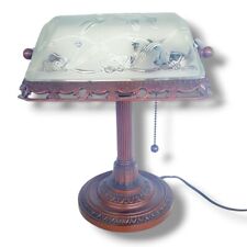 Vintage Bankers Desk Piano Lamp Frosted Glass Shade High Quality Mid Century  picture
