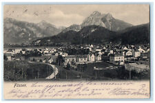 c1905 Mountains Houses Buildings View in Fussen Germany Antique Postcard picture