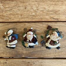 Santa Clause Ornaments Set Of 3 Whimsical Santas From Costco picture