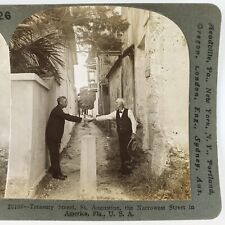 Treasury Street St Augustine Stereoview c1905 Florida Men Holding Hands B1903 picture
