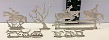Set of 5 Vintage KZ Metal (Aluminum?) Miniatures Horses Dogs Tree picture
