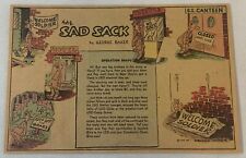1946 George Baker Operation Snafu USO cartoon ad ~ FIRST SAD SACK APPEARANCE picture