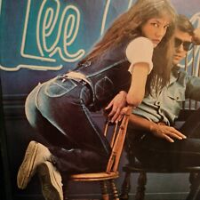 Vtg 1970s French Lee Cooper Blue Jeans Print Ad Sexy Couple Neon Lights RARE picture